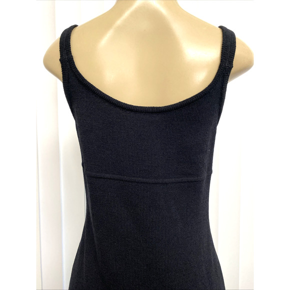 VTG St John Santana Knit Dress Sheath Spaghetti Strap Black Scoop Neck S… - Picture 10 of 10